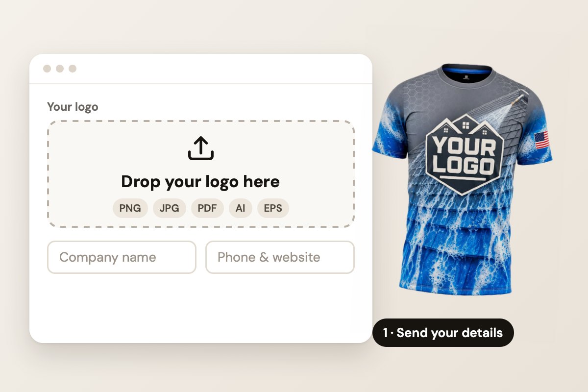Illustration: uploading a logo and entering company details