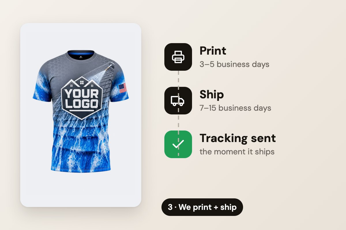 Illustration: printing, shipping and tracking timeline