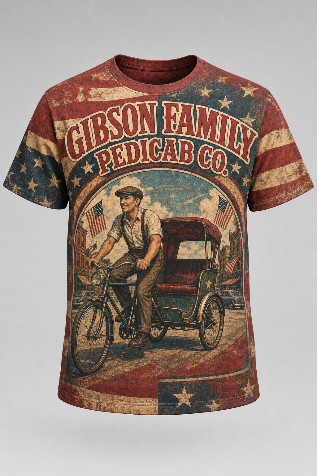3D style showcase — 01 vintage americana tee front