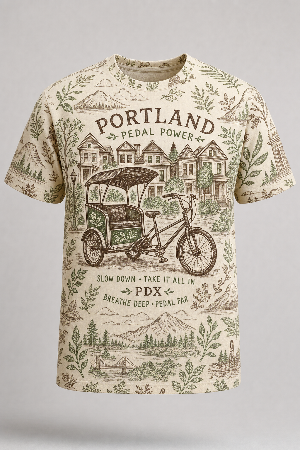 3D style showcase — 07 handdrawn folk tee front