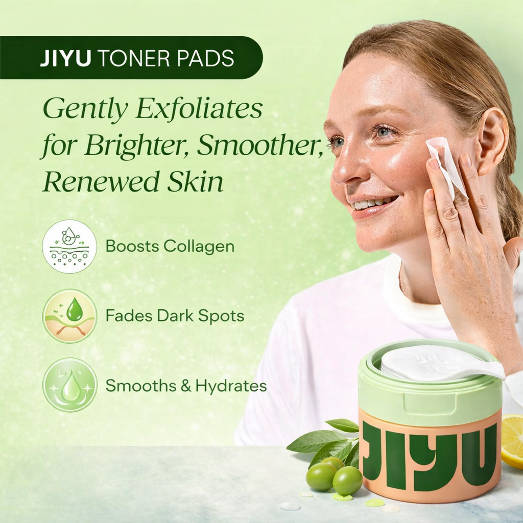 JIYU Toner Pads - Korean Skincare for Dark Spots, Wrinkles & Dull Skin