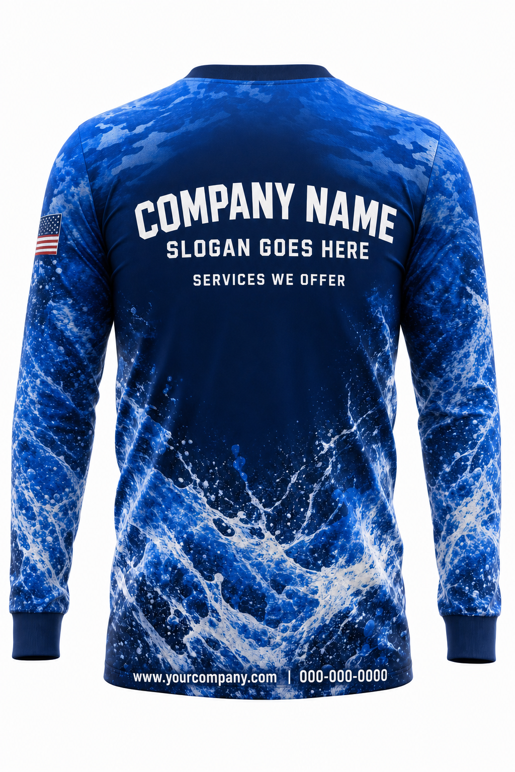 Hydro Camo custom pressure washing crew uniform Long Sleeve — back