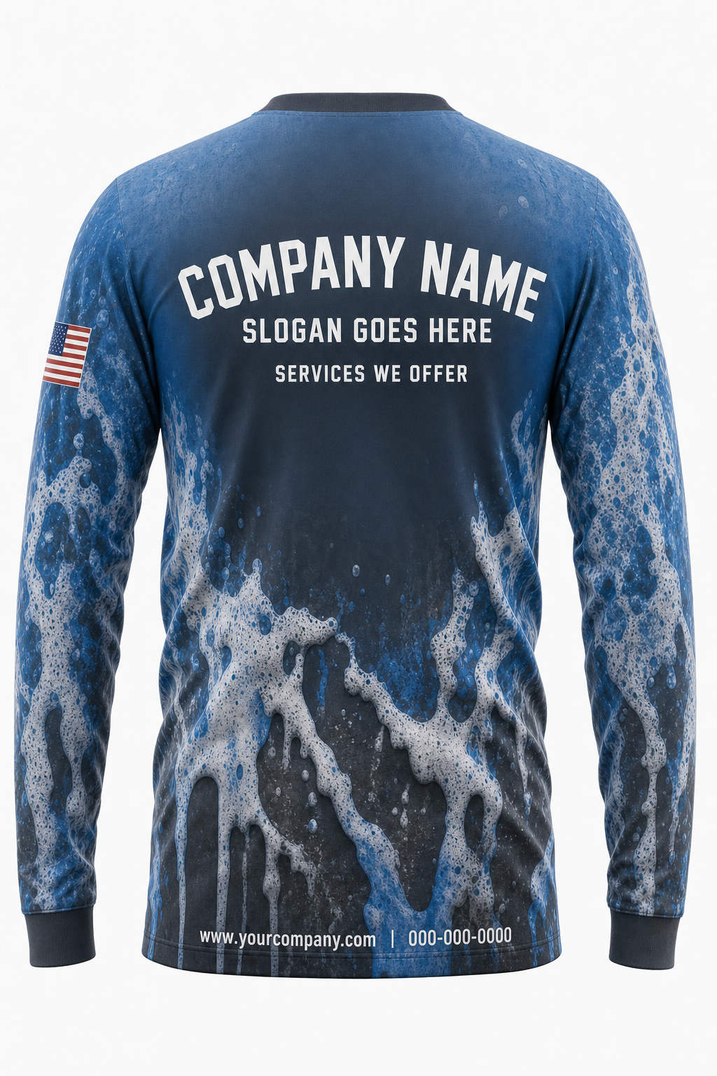 Foam Camo custom pressure washing crew uniform Long Sleeve — back