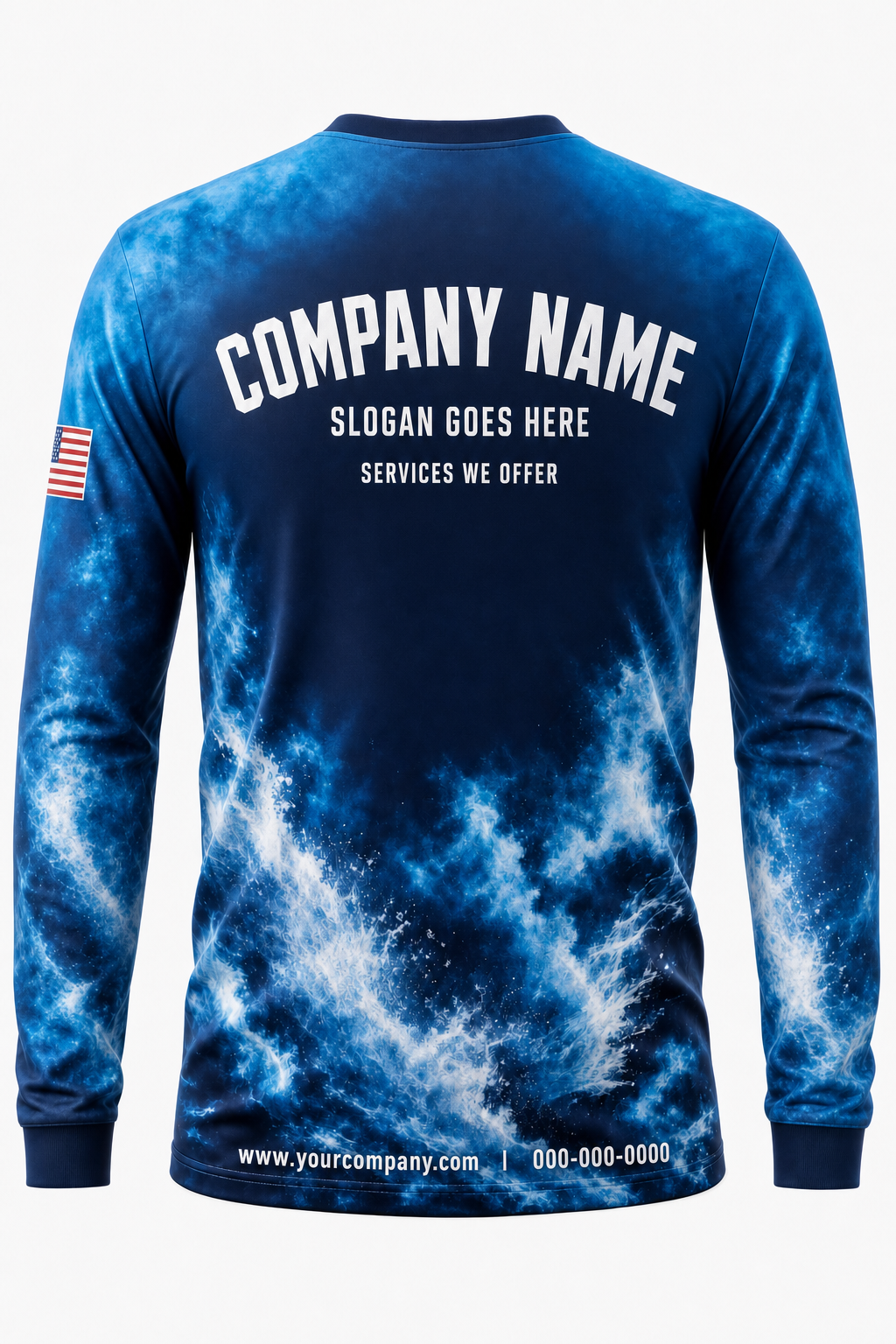 Mist Camo custom pressure washing crew uniform Long Sleeve — back