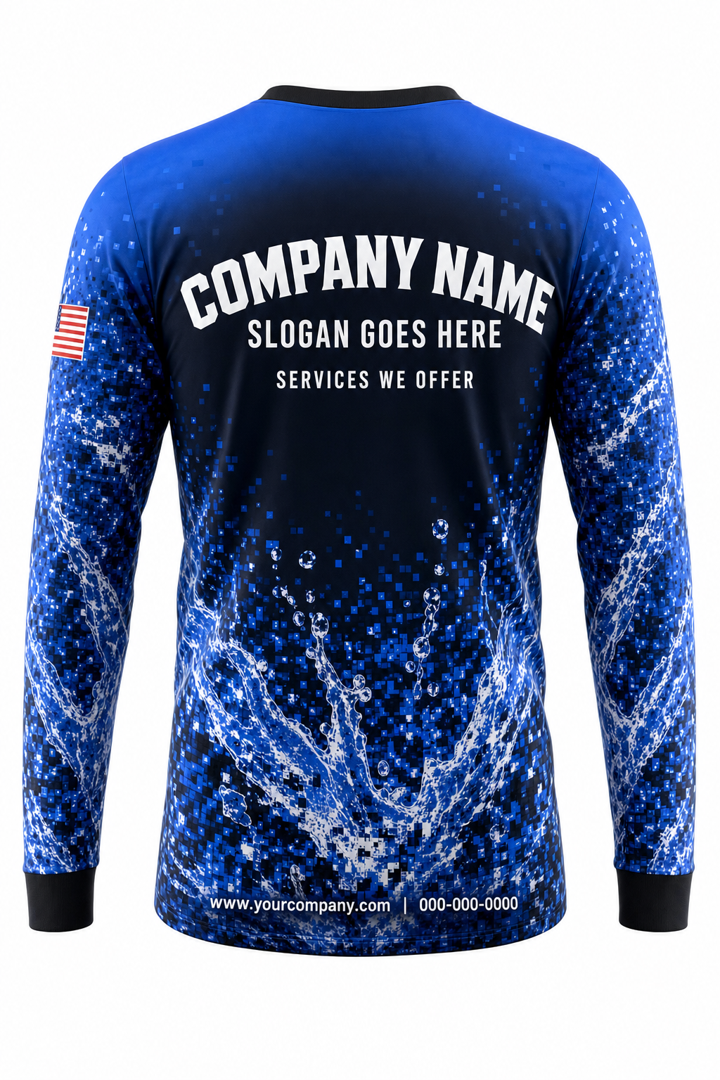 Digital Spray Camo custom pressure washing crew uniform Long Sleeve — back