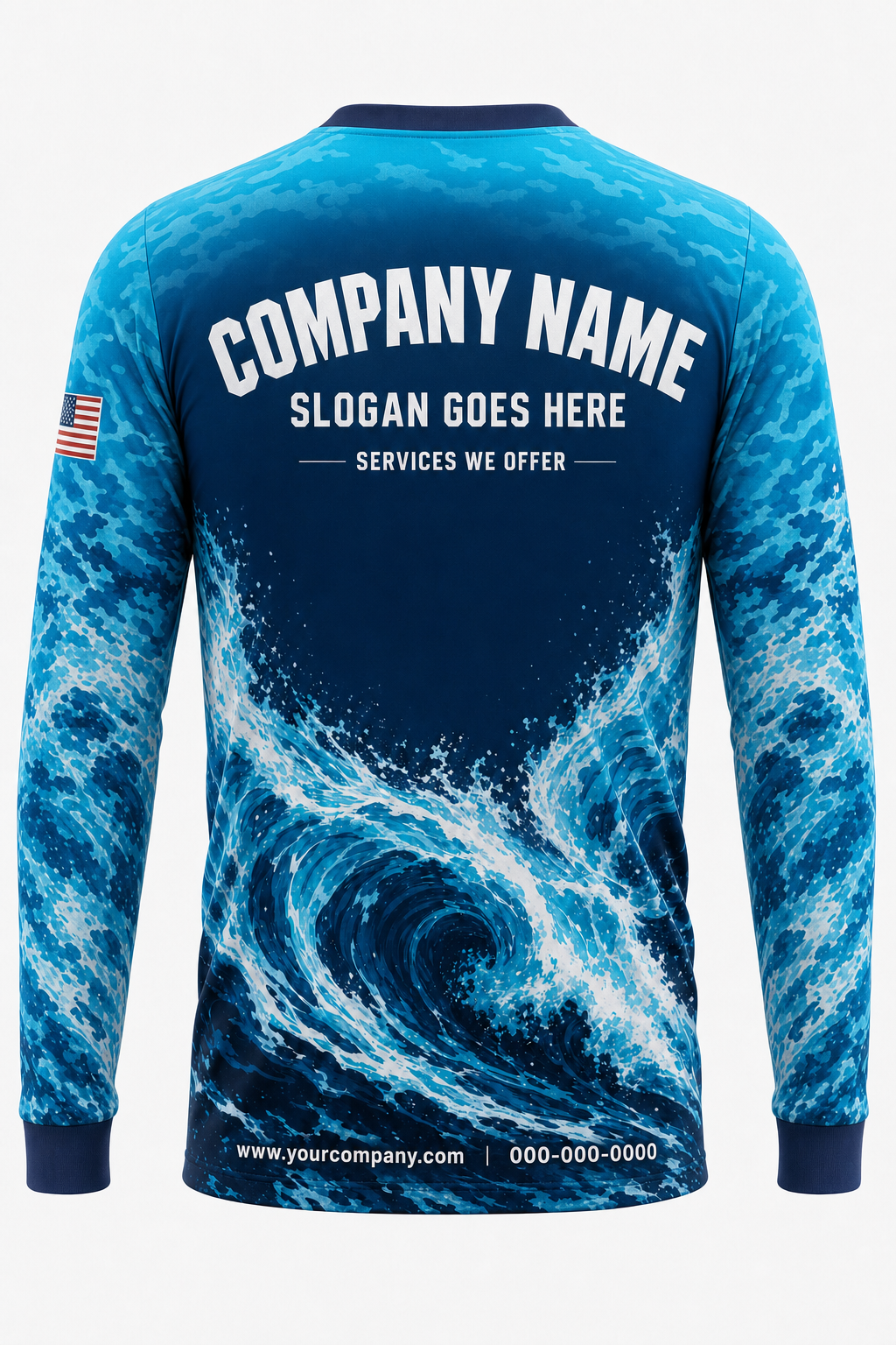 Tidal Camo custom pressure washing crew uniform Long Sleeve — back