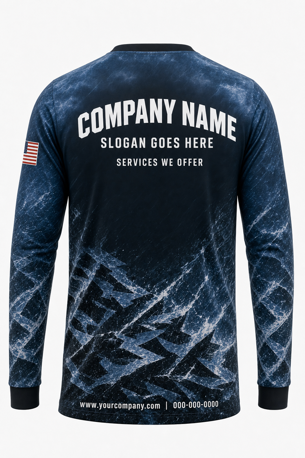 Storm Camo custom pressure washing crew uniform Long Sleeve — back