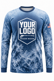 Frost Camo custom pressure washing crew uniform Long Sleeve — front