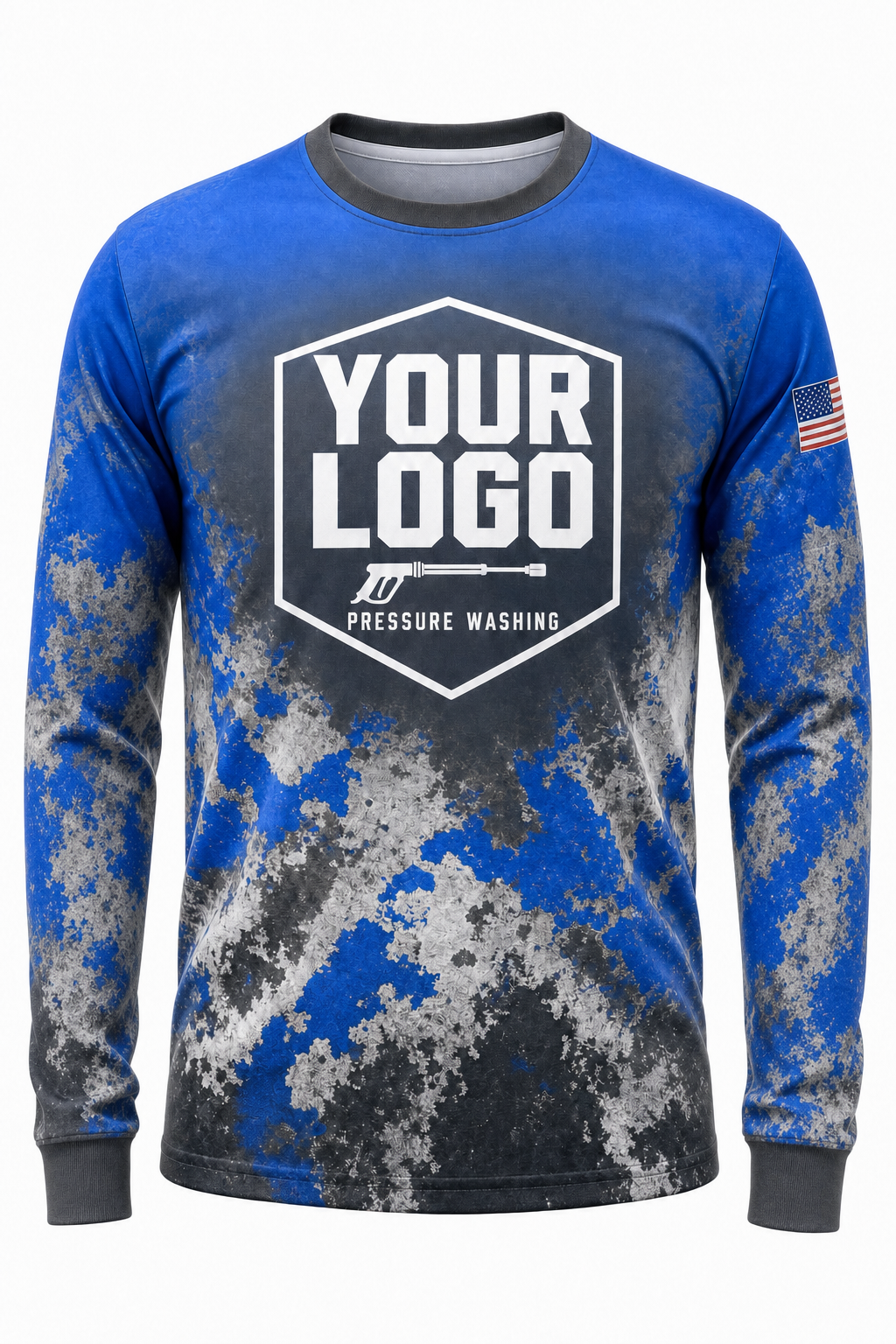 Pressure Camo custom pressure washing crew uniform Long Sleeve — front