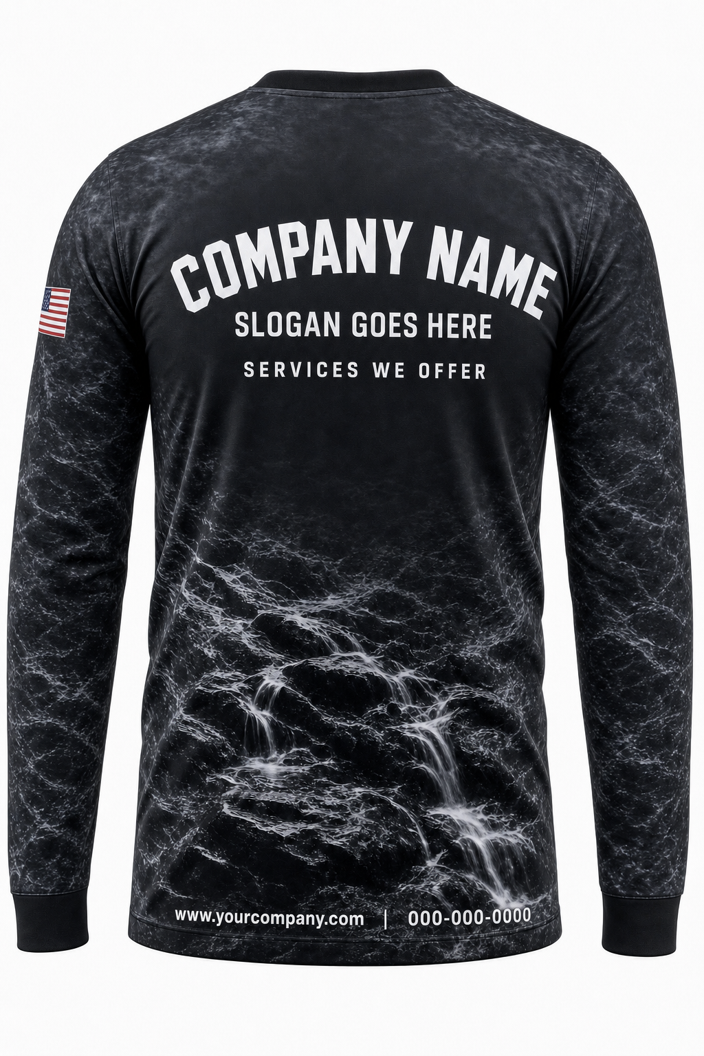 Blackout Camo custom pressure washing crew uniform Long Sleeve — back