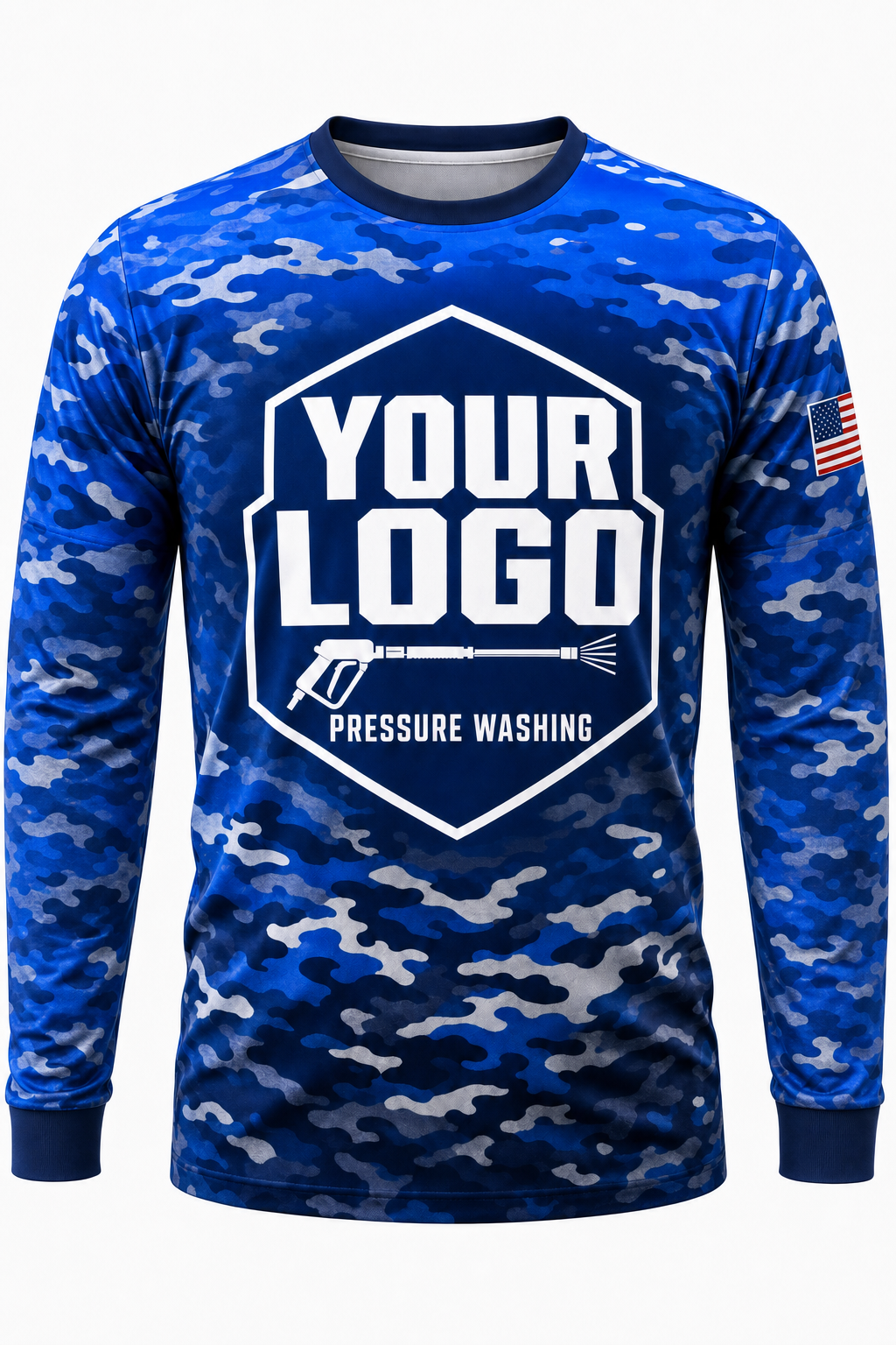 Blot Camo custom pressure washing crew uniform Long Sleeve — front