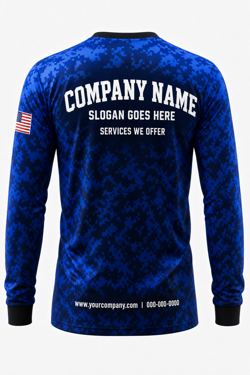 Pixel Camo custom pressure washing crew uniform Long Sleeve — back