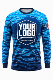 Tiger Stripe Camo custom pressure washing crew uniform Long Sleeve — front