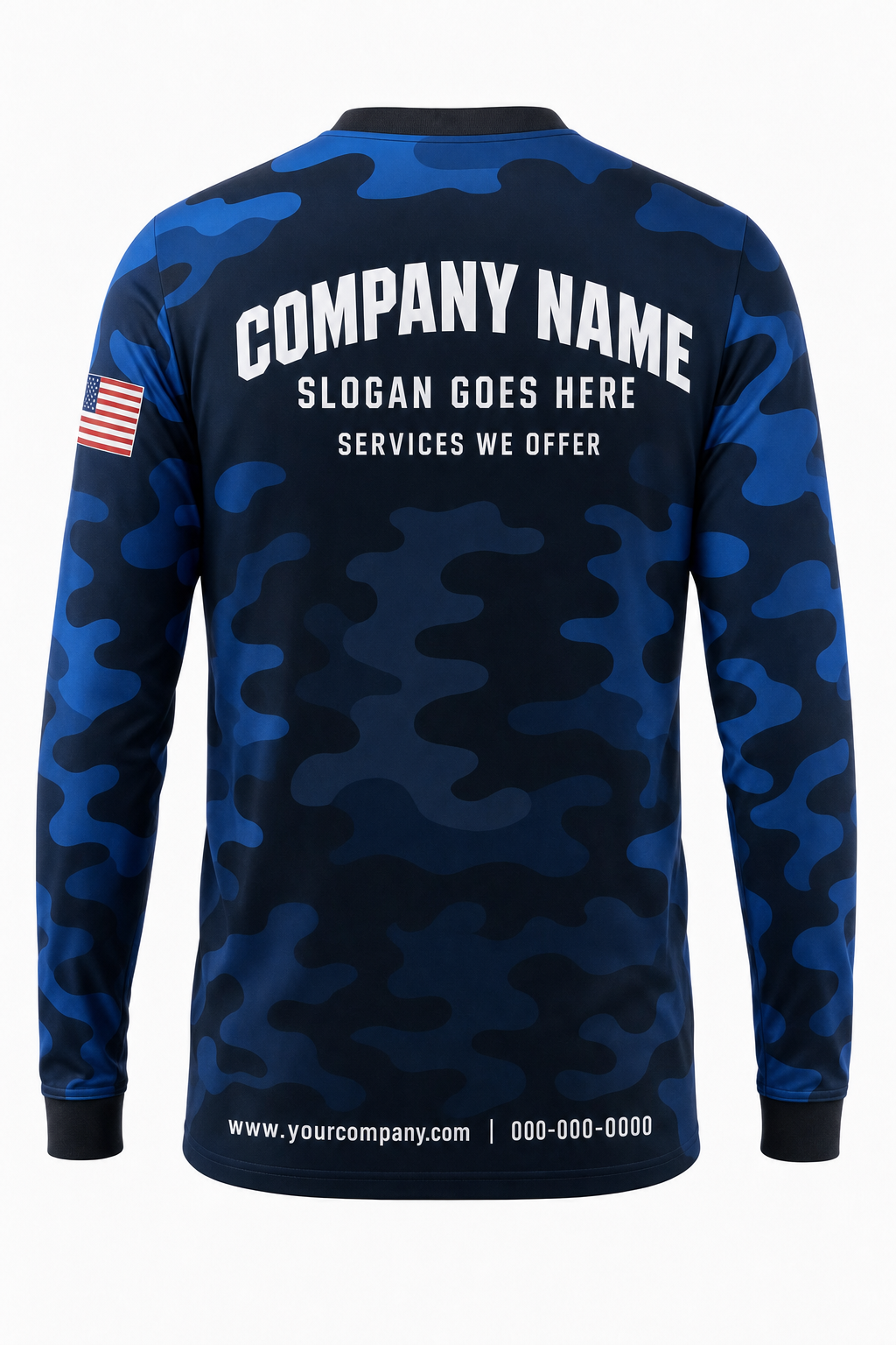 Woodland Camo custom pressure washing crew uniform Long Sleeve — back