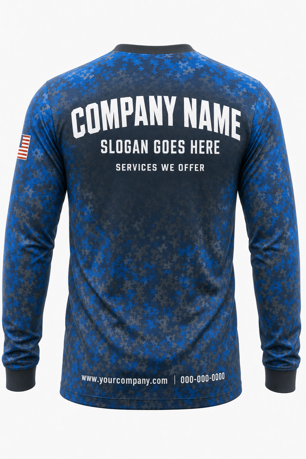 Speckle Camo custom pressure washing crew uniform Long Sleeve — back