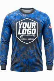 Speckle Camo custom pressure washing crew uniform Long Sleeve — front