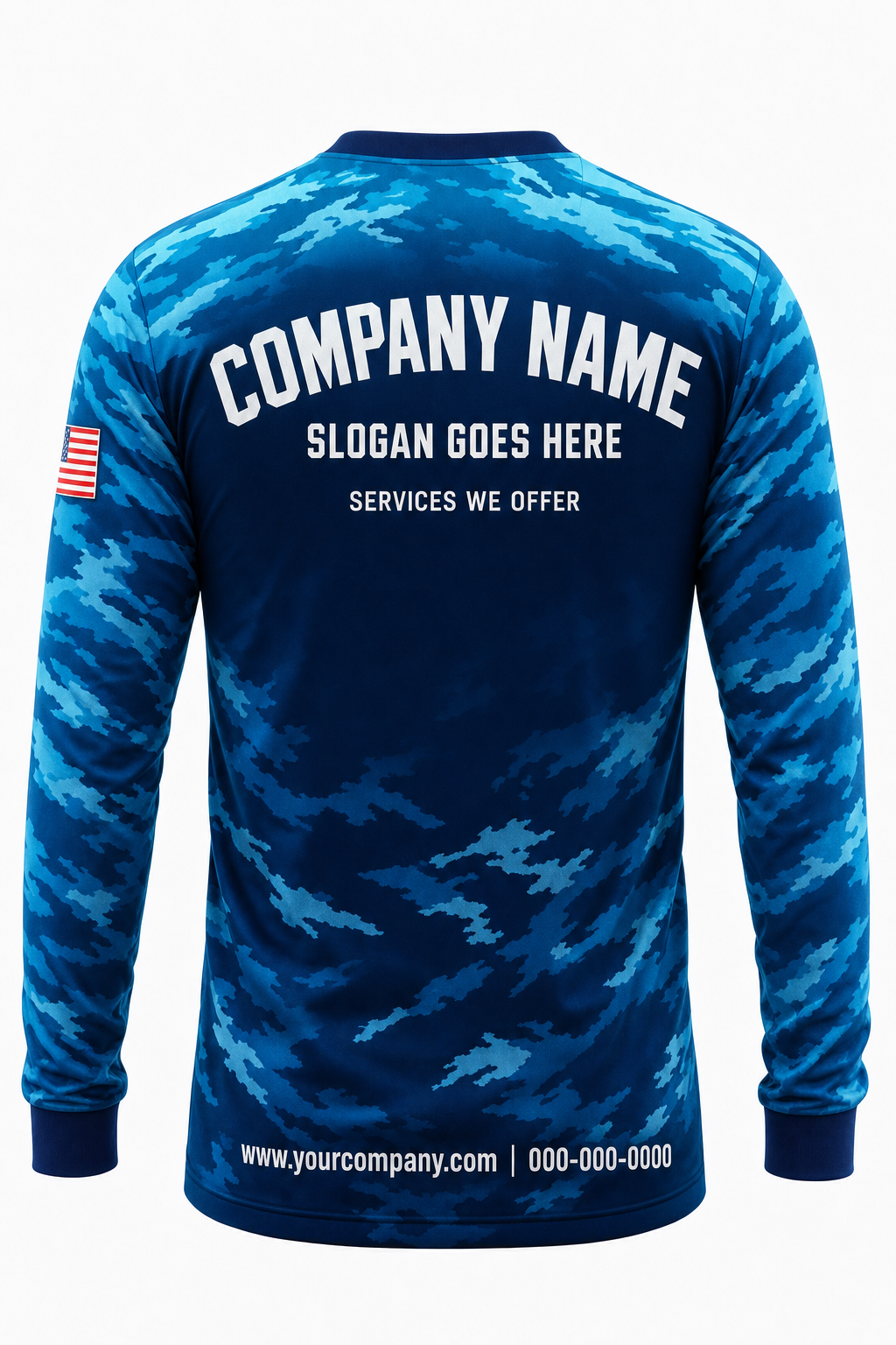 Brushstroke Camo custom pressure washing crew uniform Long Sleeve — back