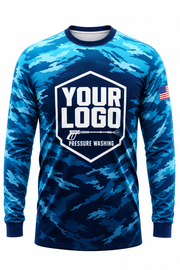 Brushstroke Camo custom pressure washing crew uniform Long Sleeve — front