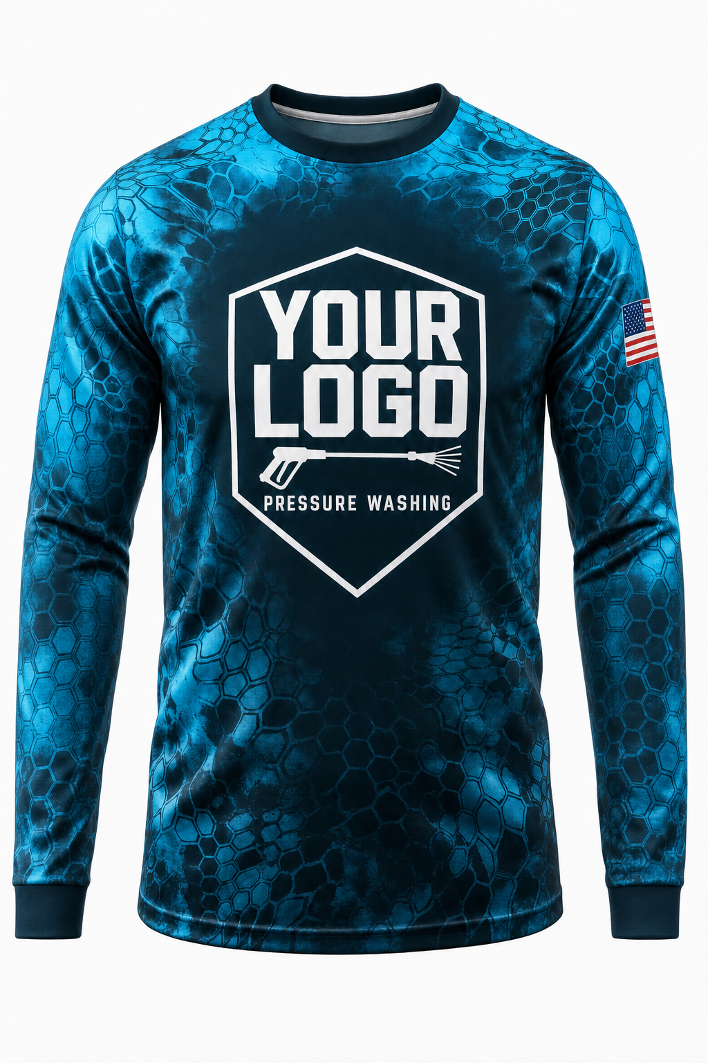 Scale Camo custom pressure washing crew uniform Long Sleeve — front