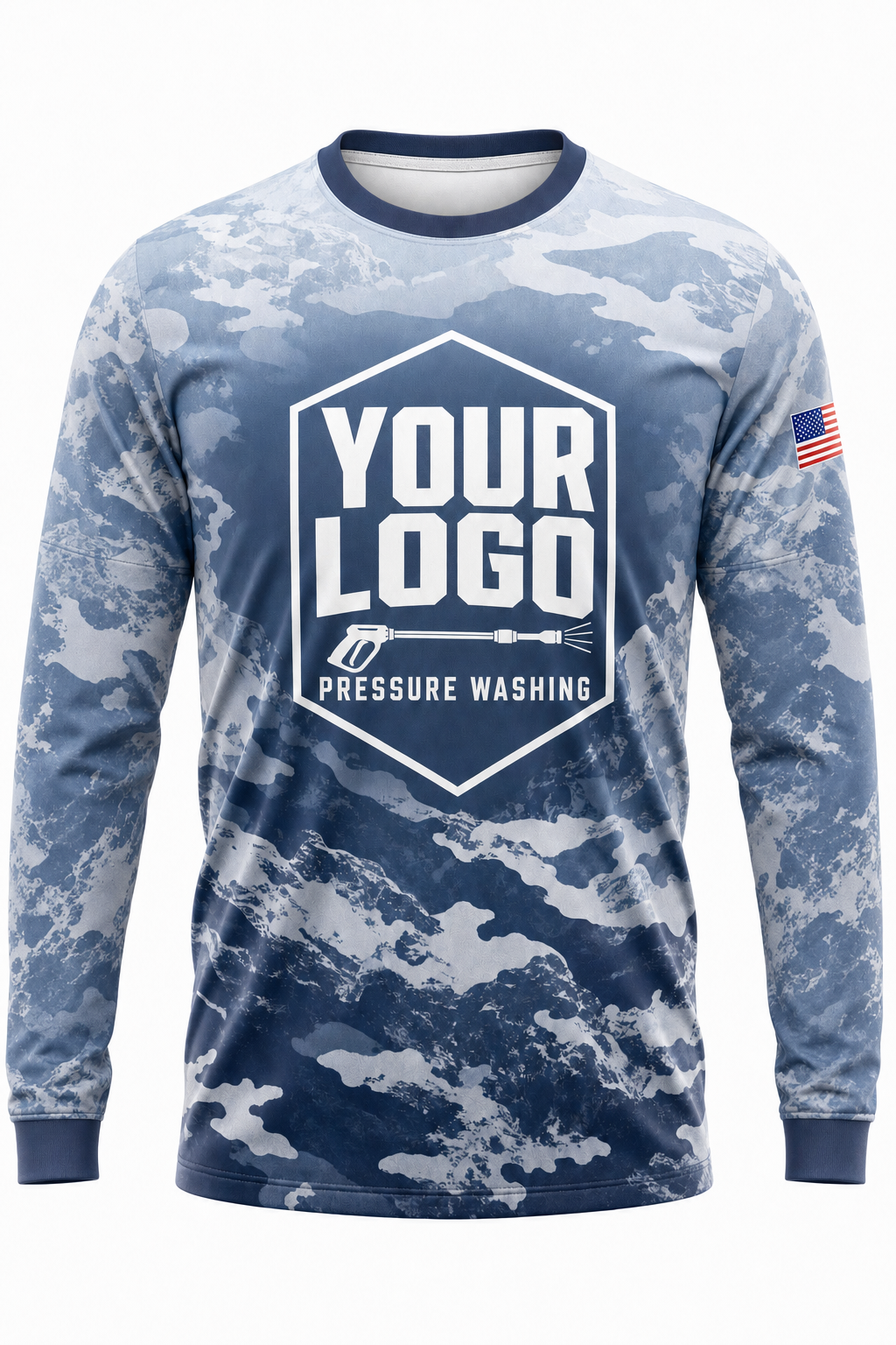 Alpine Camo custom pressure washing crew uniform Long Sleeve — front