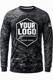Night Ops Camo custom pressure washing crew uniform Long Sleeve — front