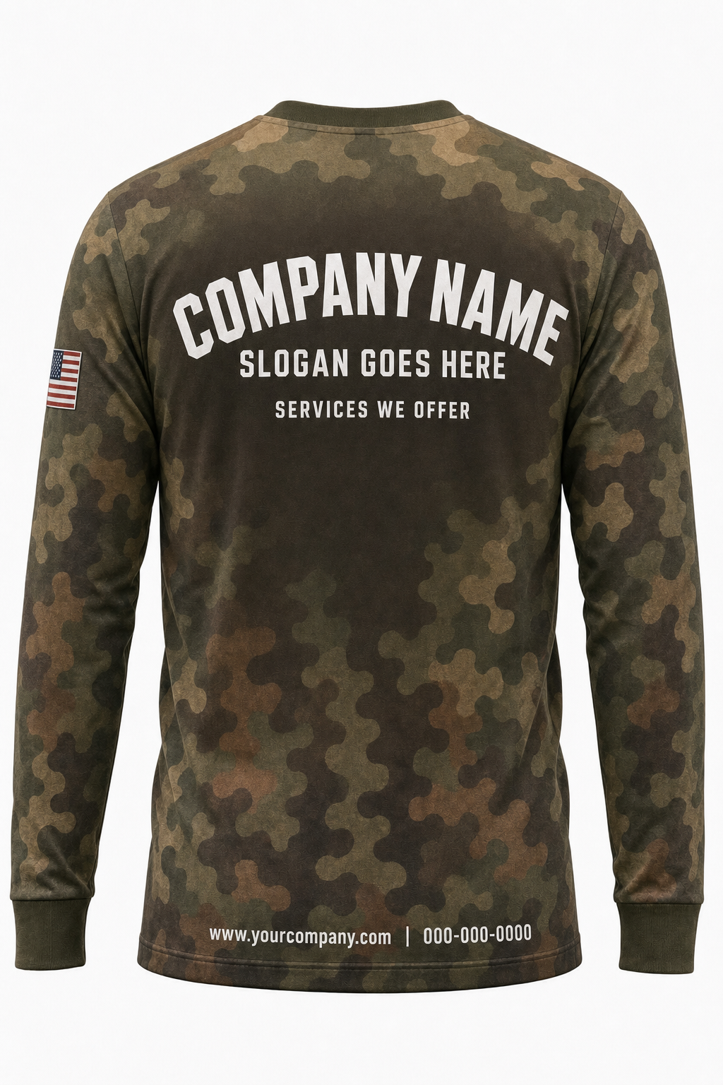 Frogskin Camo custom pressure washing crew uniform Long Sleeve — back