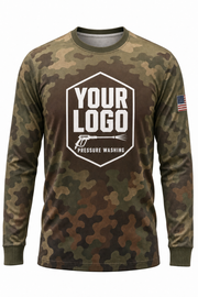 Frogskin Camo custom pressure washing crew uniform Long Sleeve — front