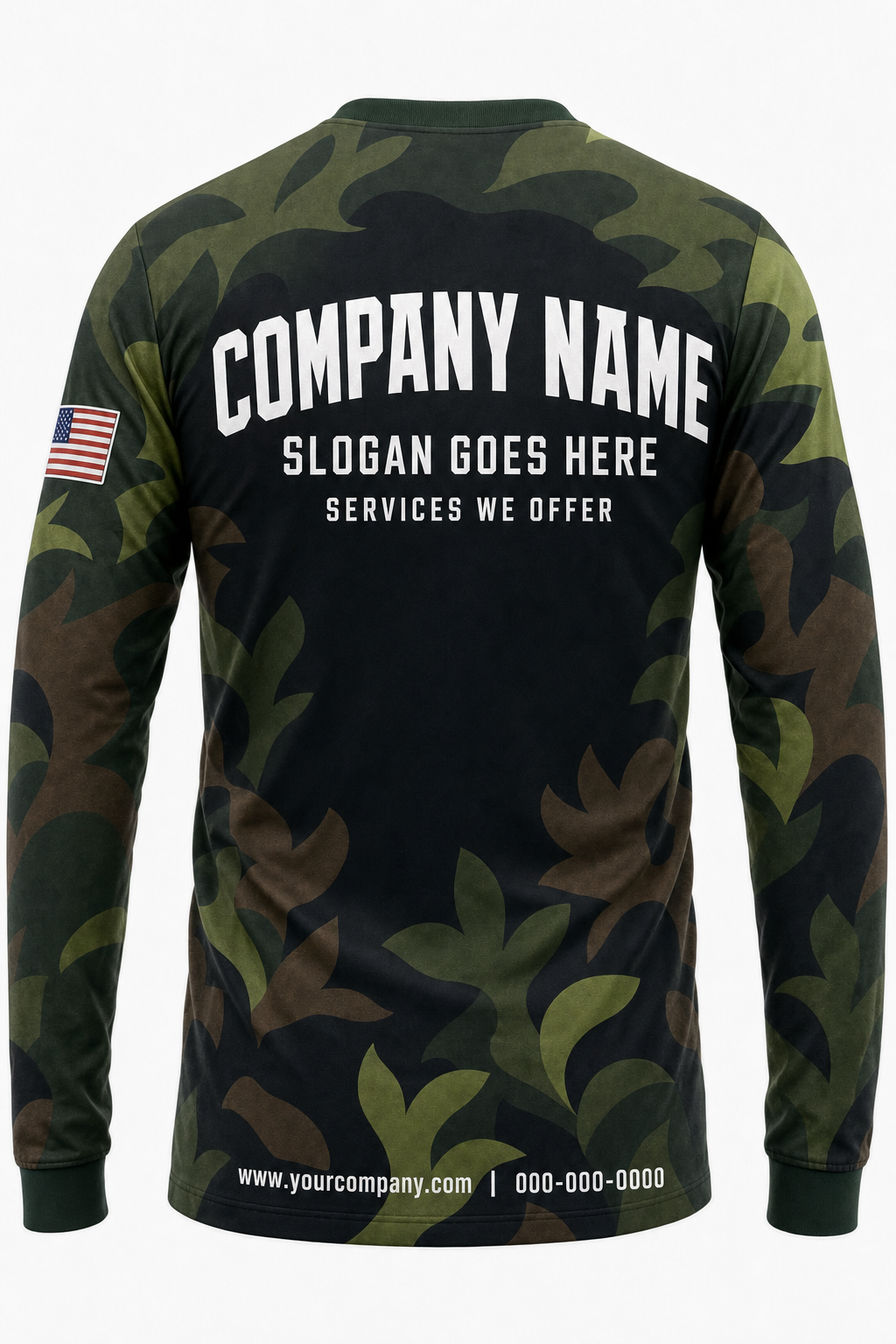 Lowland Leaf Camo custom pressure washing crew uniform Long Sleeve — back
