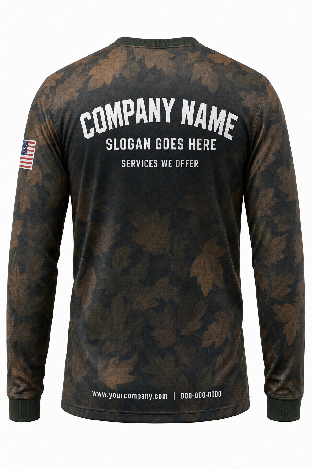 Highland Leaf Camo custom pressure washing crew uniform Long Sleeve — back