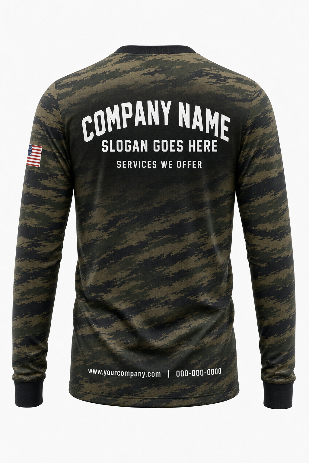 Jungle Tiger Camo custom pressure washing crew uniform Long Sleeve — back