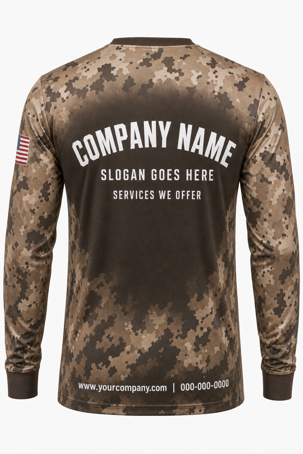 Desert Rock Camo custom pressure washing crew uniform Long Sleeve — back