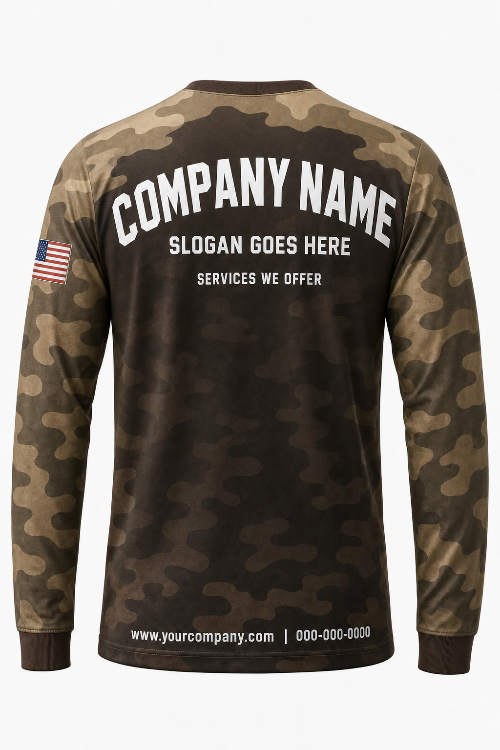 Desert Tri Camo custom pressure washing crew uniform Long Sleeve — back