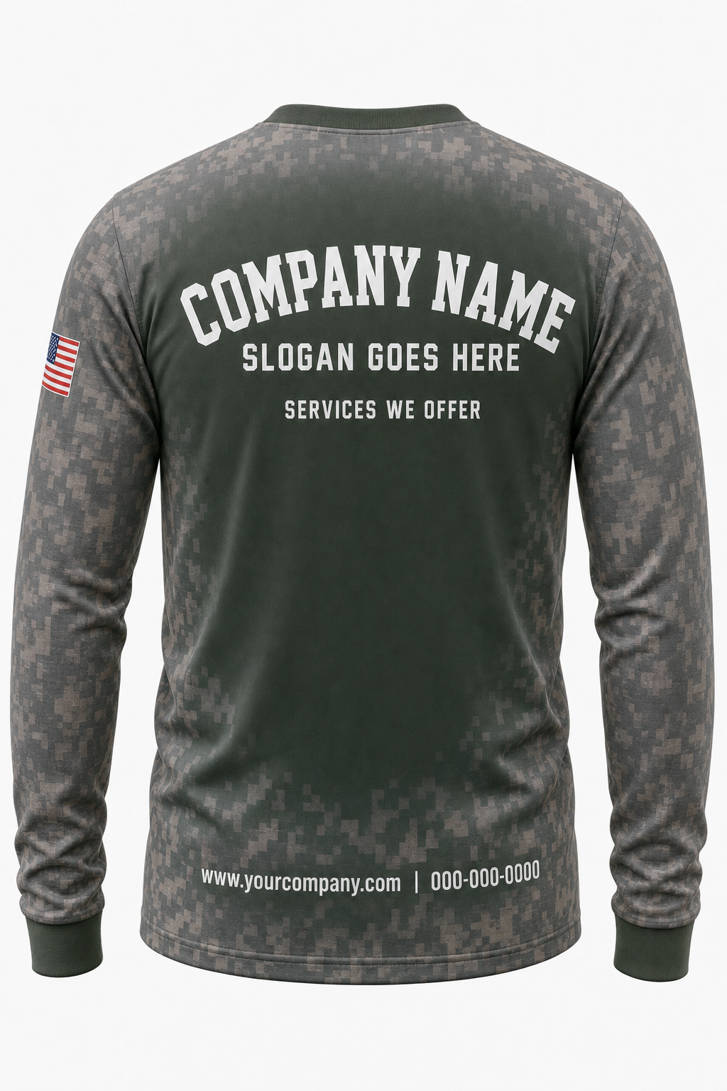 Universal Pixel Camo custom pressure washing crew uniform Long Sleeve — back