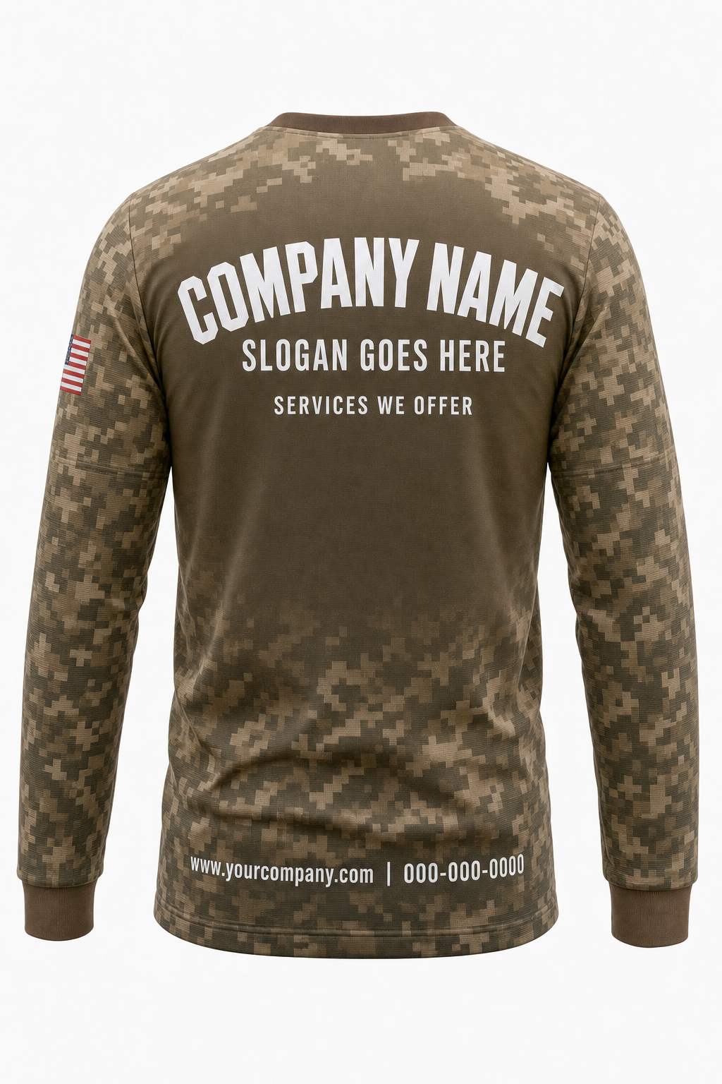 Dune Pixel Camo custom pressure washing crew uniform Long Sleeve — back