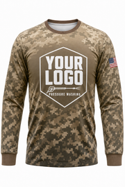Dune Pixel Camo custom pressure washing crew uniform Long Sleeve — front