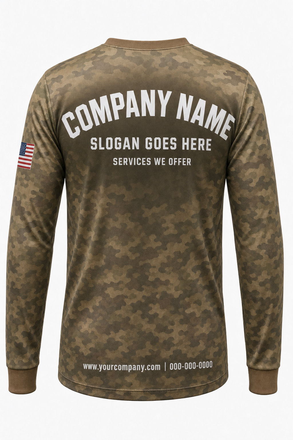 Coastal Pixel Camo custom pressure washing crew uniform Long Sleeve — back