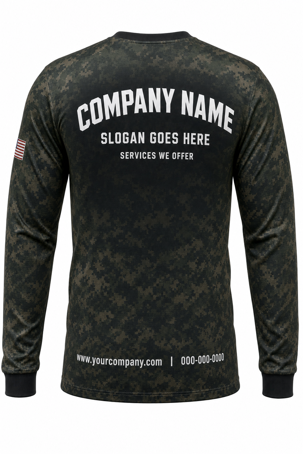 Deepwood Pixel Camo custom pressure washing crew uniform Long Sleeve — back