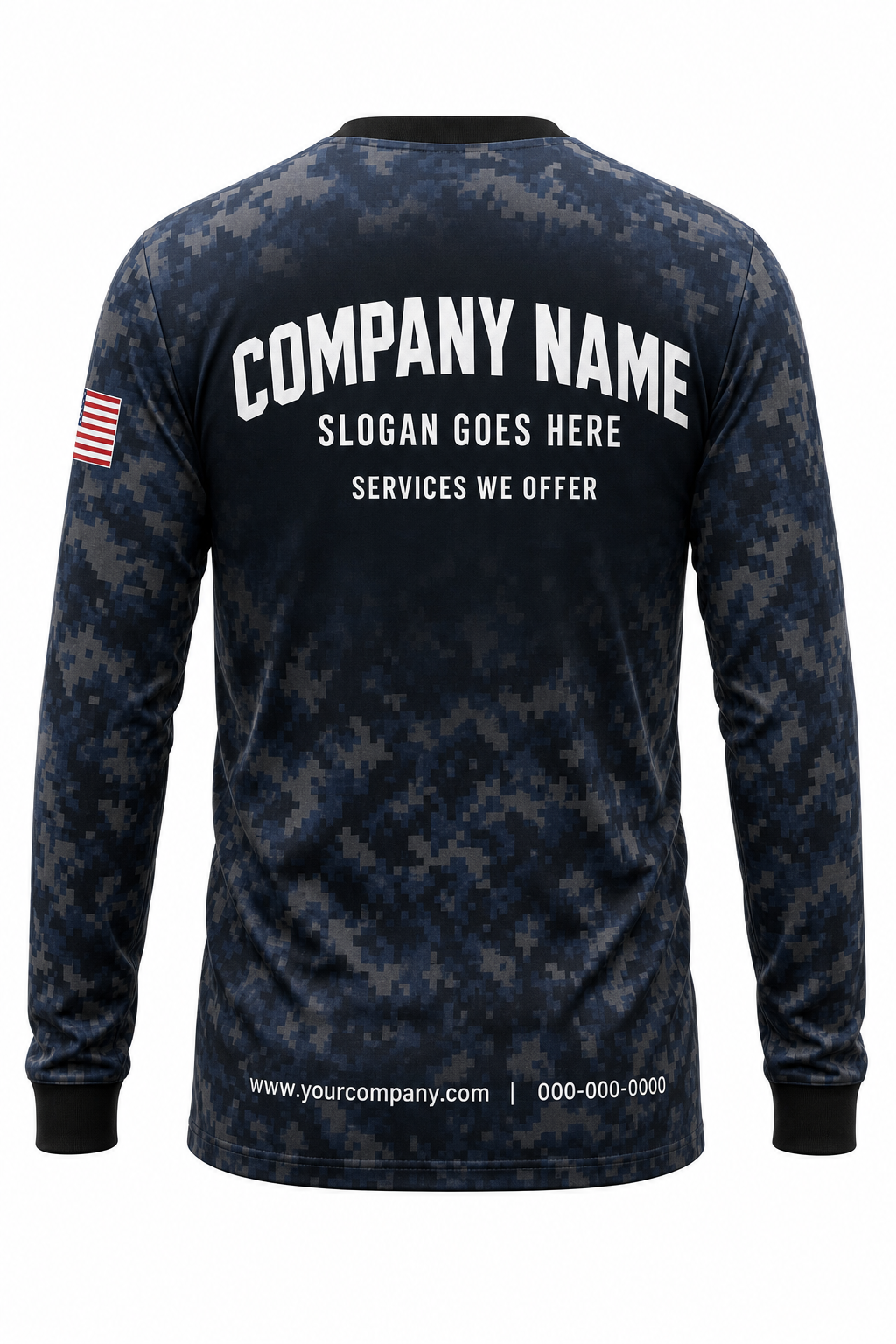 Harbor Digital Camo custom pressure washing crew uniform Long Sleeve — back