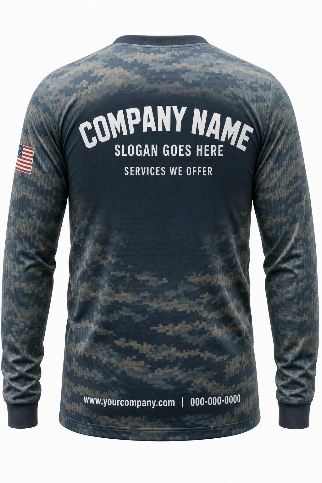 Slate Tiger Camo custom pressure washing crew uniform Long Sleeve — back