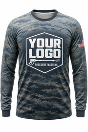 Slate Tiger Camo custom pressure washing crew uniform Long Sleeve — front