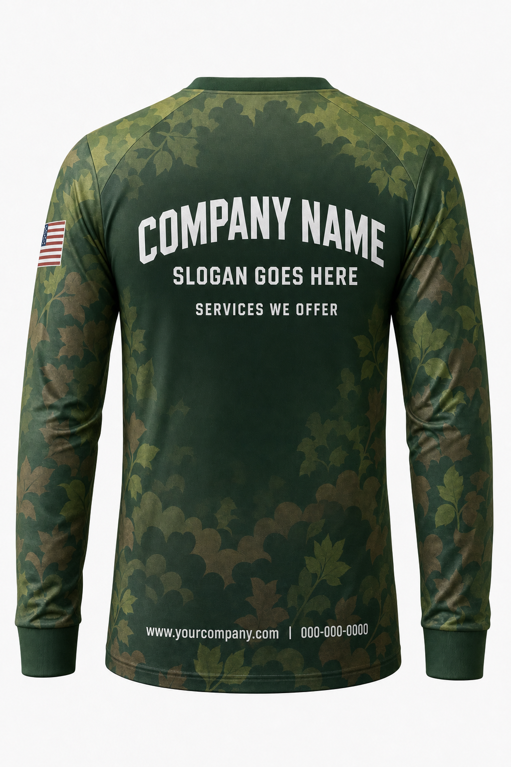 Cloud Leaf Camo custom pressure washing crew uniform Long Sleeve — back
