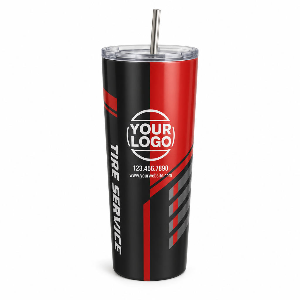 Red/Black Signature Crew #08 custom crew tumbler