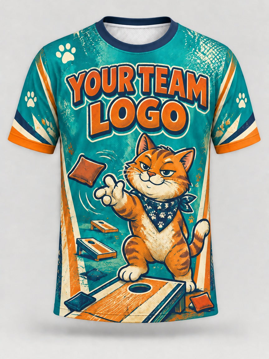 Alley Cat custom cornhole team jersey, front