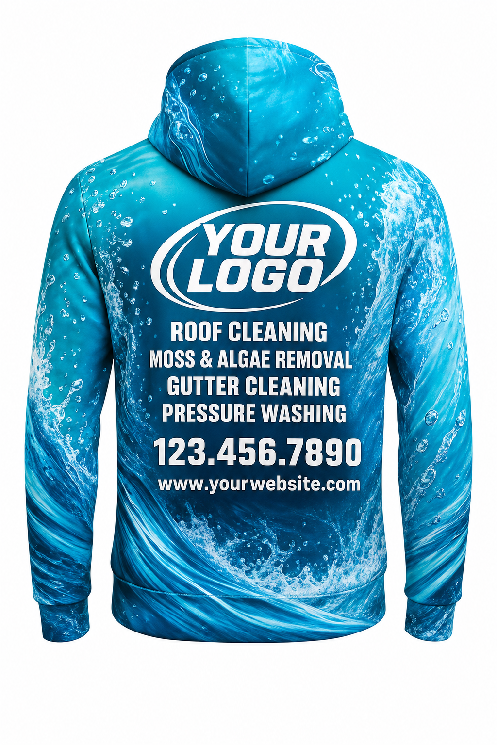Aqua Surge custom roof cleaning & pressure washing crew uniform Hoodie — back