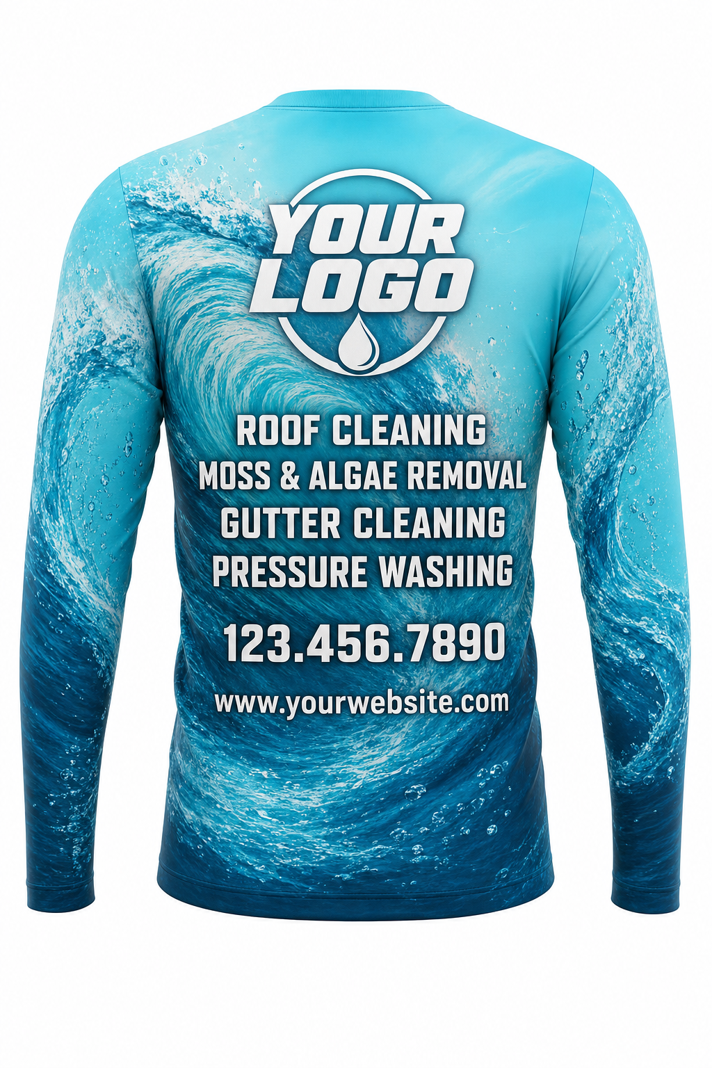 Aqua Surge custom roof cleaning & pressure washing crew uniform Long Sleeve — back