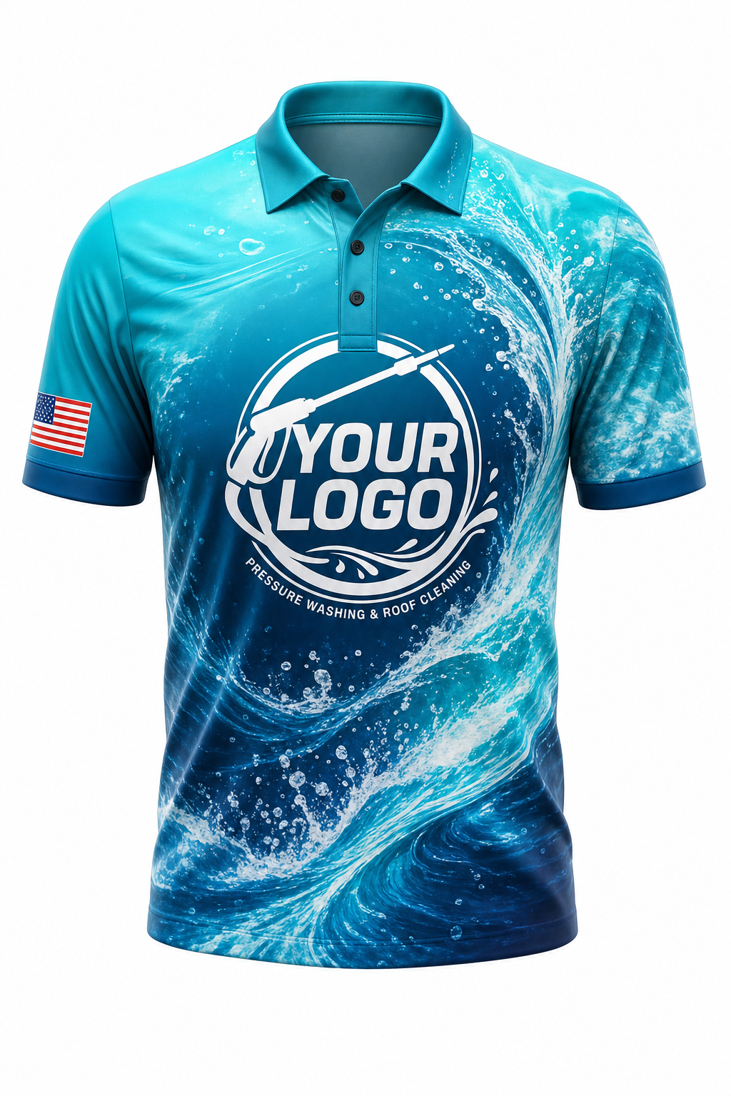 Aqua Surge custom roof cleaning & pressure washing crew uniform Polo — front