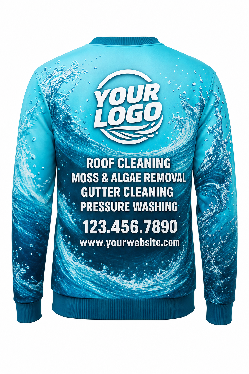 Aqua Surge custom roof cleaning & pressure washing crew uniform Sweatshirt — back