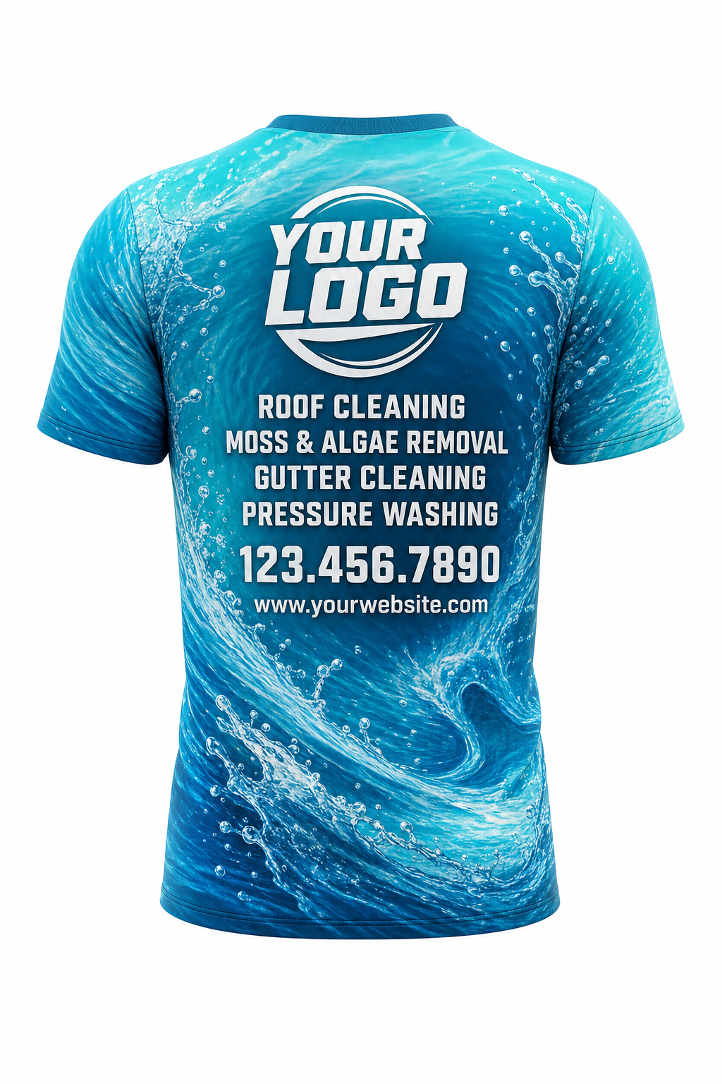 Aqua Surge custom roof cleaning & pressure washing crew uniform T-Shirt — back