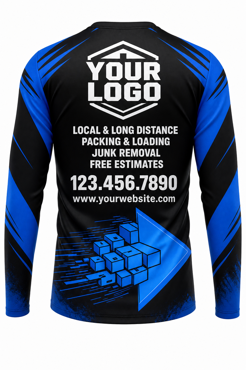 Forward Arrow custom moving & junk removal crew uniform Long Sleeve — back