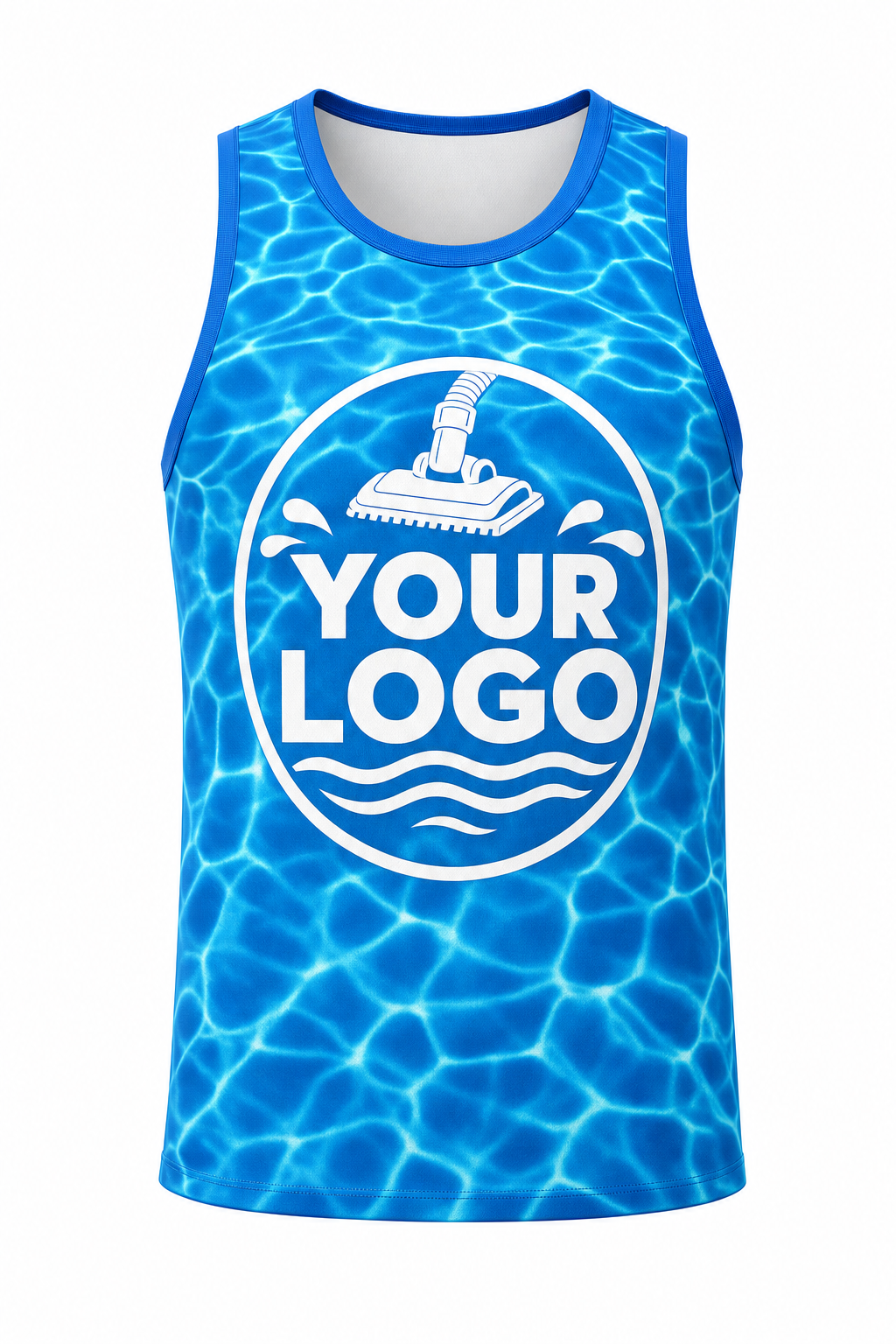 Azure Ripple custom pool cleaning & service crew uniform Tank Top — front